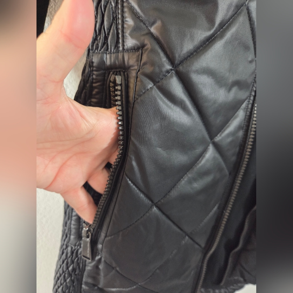 BCBGeneration Black Longline Quilted Lightweight … - image 9